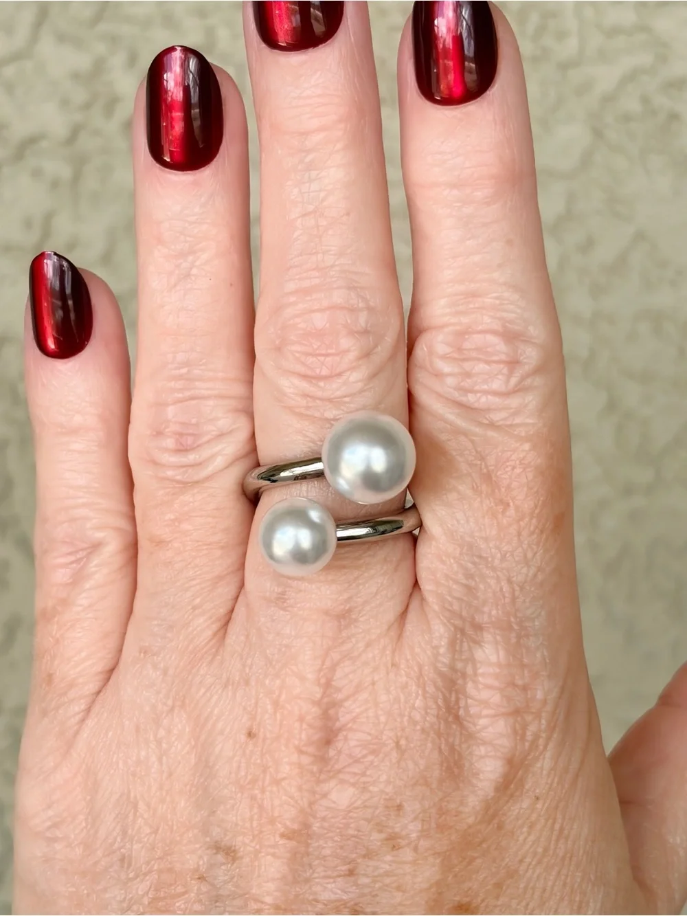 Classic Silver Pearl Open Ring